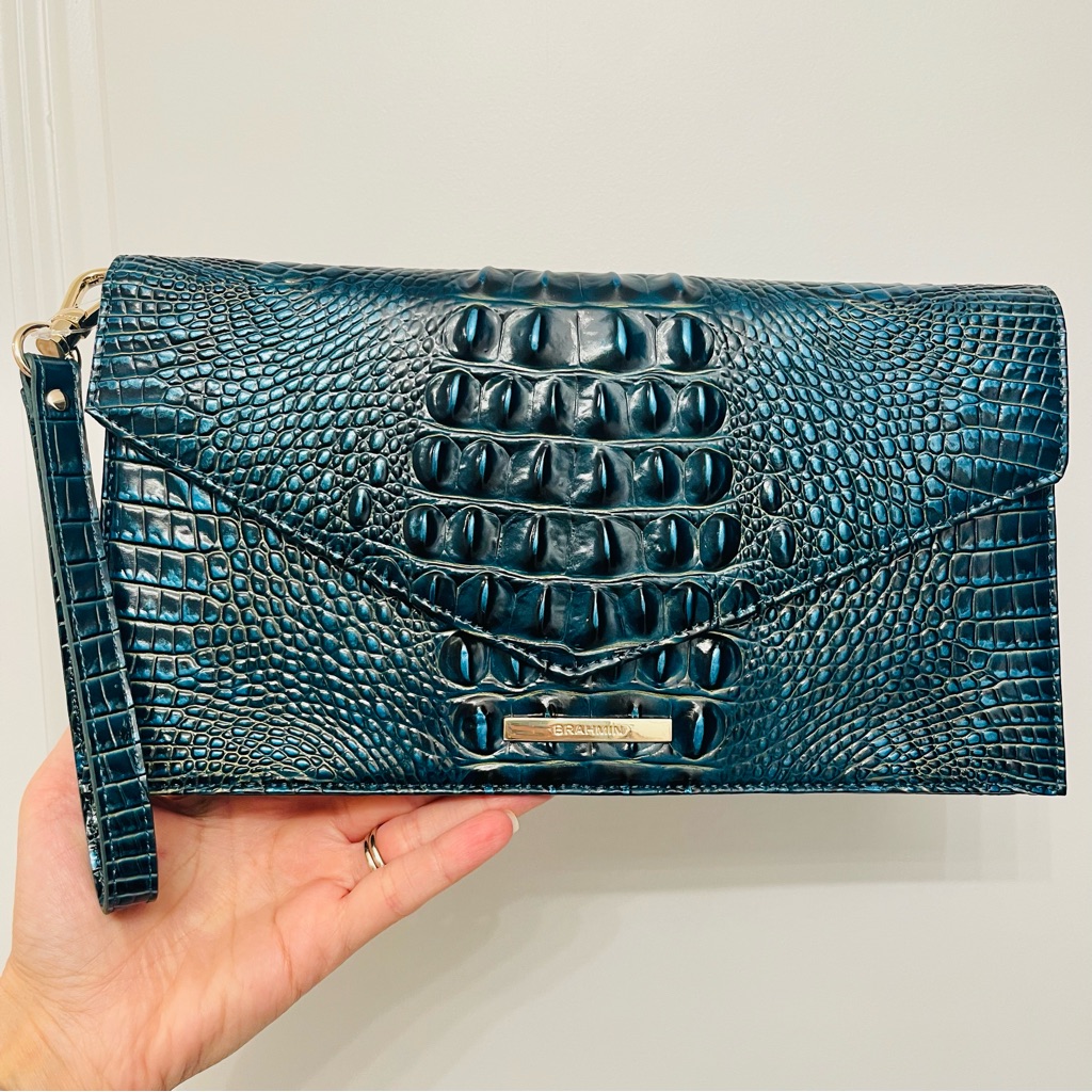 Brahmin Kaia Clutch Wristlet Zesty Green Melbourne Leather